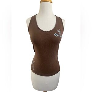 VTG Y2K Corona Brown Scoop Neck Halter Top